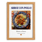 Arroz con pollo – Spanish Rice Dish, Brasserie Illustration, set in oak frame