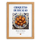 Croquetas de bacalao – Spanish Snack Dish, Tavern Poster, set in oak frame