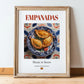 Empanadas – Spanish Snack Dish, Bistro Painting, in wooden frame leaning on the floor