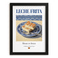Leche frita – Spanish Dessert Dish, Farmhouse Kitchen Art, in sleek black frame