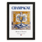 Champagne – French Sparkling Wine, Tasting Room Still Life, in sleek black frame