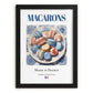 Macarons – French Dessert Dish, Fine Dining Restaurant Wall Art, in sleek black frame