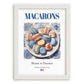Macarons – French Dessert Dish, Fine Dining Restaurant Wall Art, placed in minimal white frame