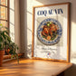 Coq au vin – French Stew Dish, Tavern Poster, no-text version framed in wood