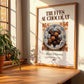 Chocolate truffles – French Dessert Dish, Restaurant Poster, no-text version framed in wood