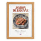 Jambon de Bayonne – French Meat Dish, Tavern Print, set in oak frame