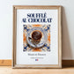 Soufflé au chocolat – French Dessert Dish, Fine Dining Restaurant Wall Art, in wooden frame leaning on the floor