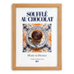 Soufflé au chocolat – French Dessert Dish, Fine Dining Restaurant Wall Art, set in oak frame