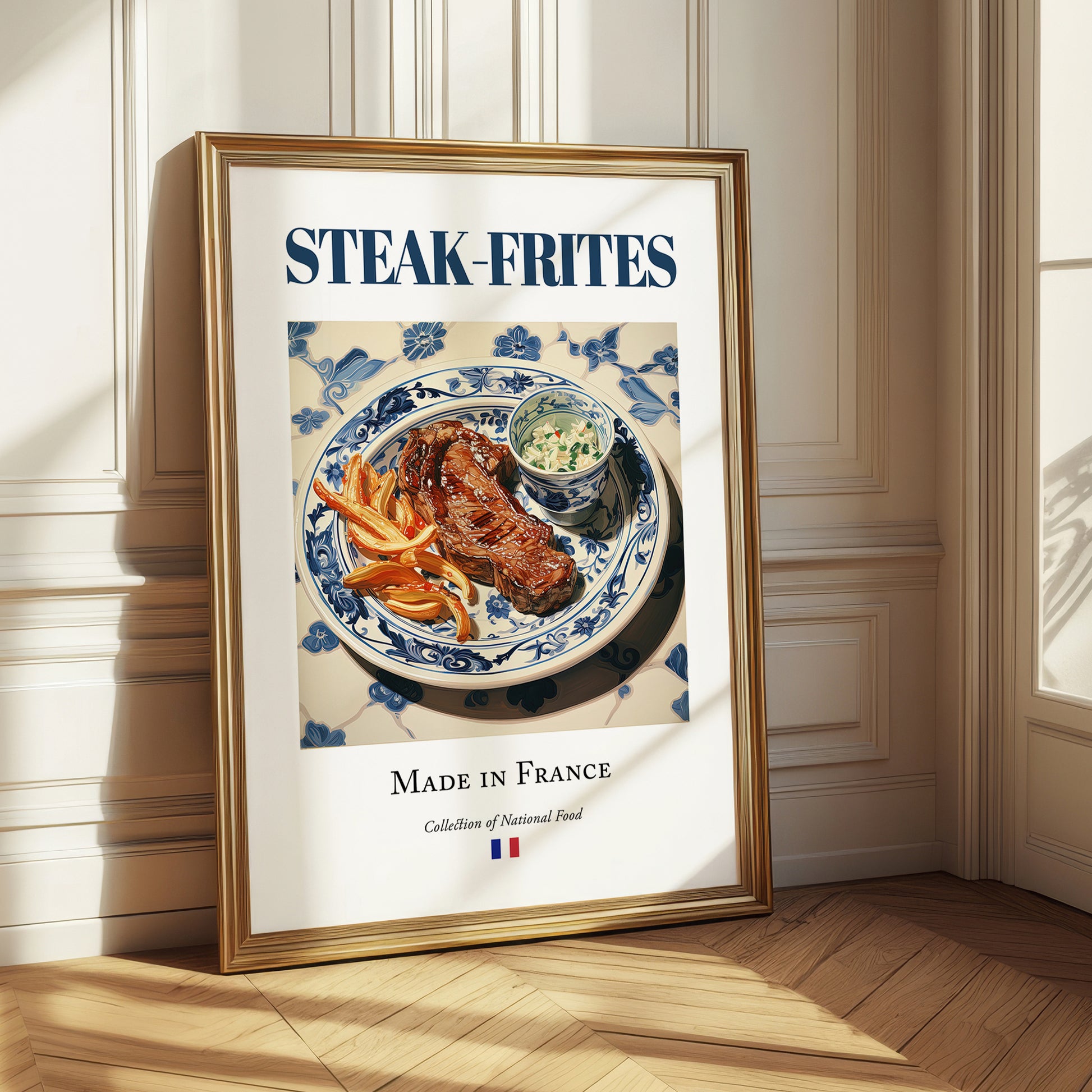 Steak-frites – French Dish, Farmhouse Kitchen Wall Art