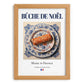 Bûche de Noël – French Dessert Dish, Tavern Poster, set in oak frame