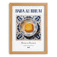 Baba au rhum – French Dessert Dish, Restaurant Illustration, set in oak frame