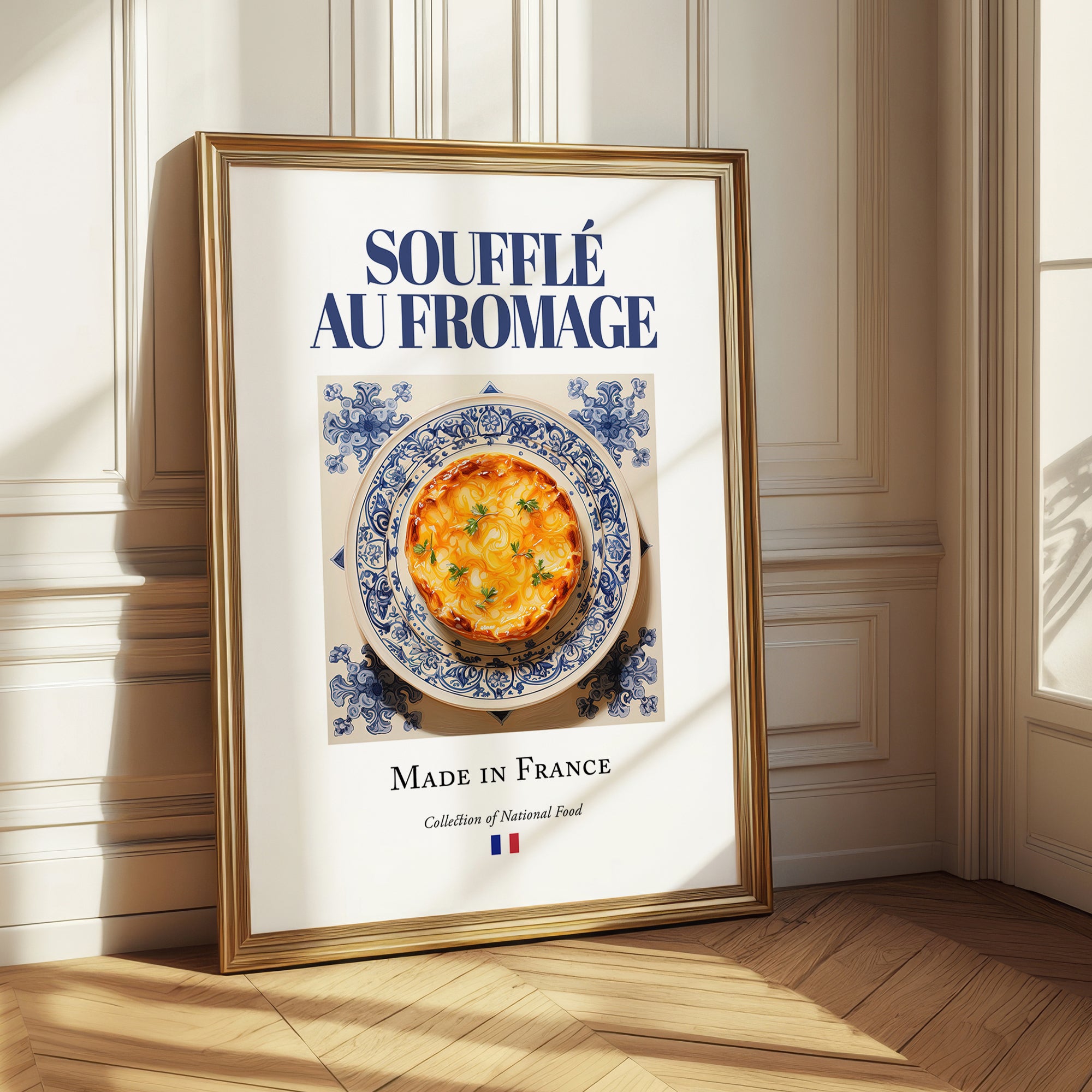 Soufflé au fromage – French Dish, Café Poster