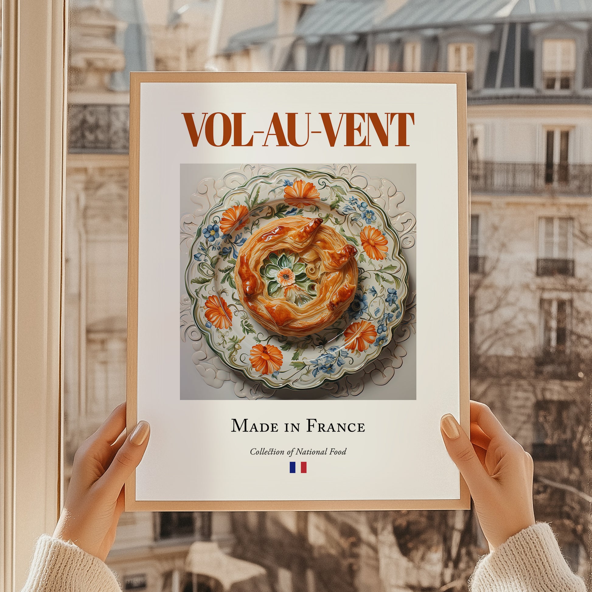Vol-au-vent – French Dish, Farmhouse Kitchen Print, styled in a charming Paris street view
