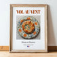 Vol-au-vent – French Dish, Farmhouse Kitchen Print, in wooden frame leaning on the floor