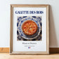 Galette des rois – French Dessert Dish, Bistro Wall Art, in wooden frame leaning on the floor
