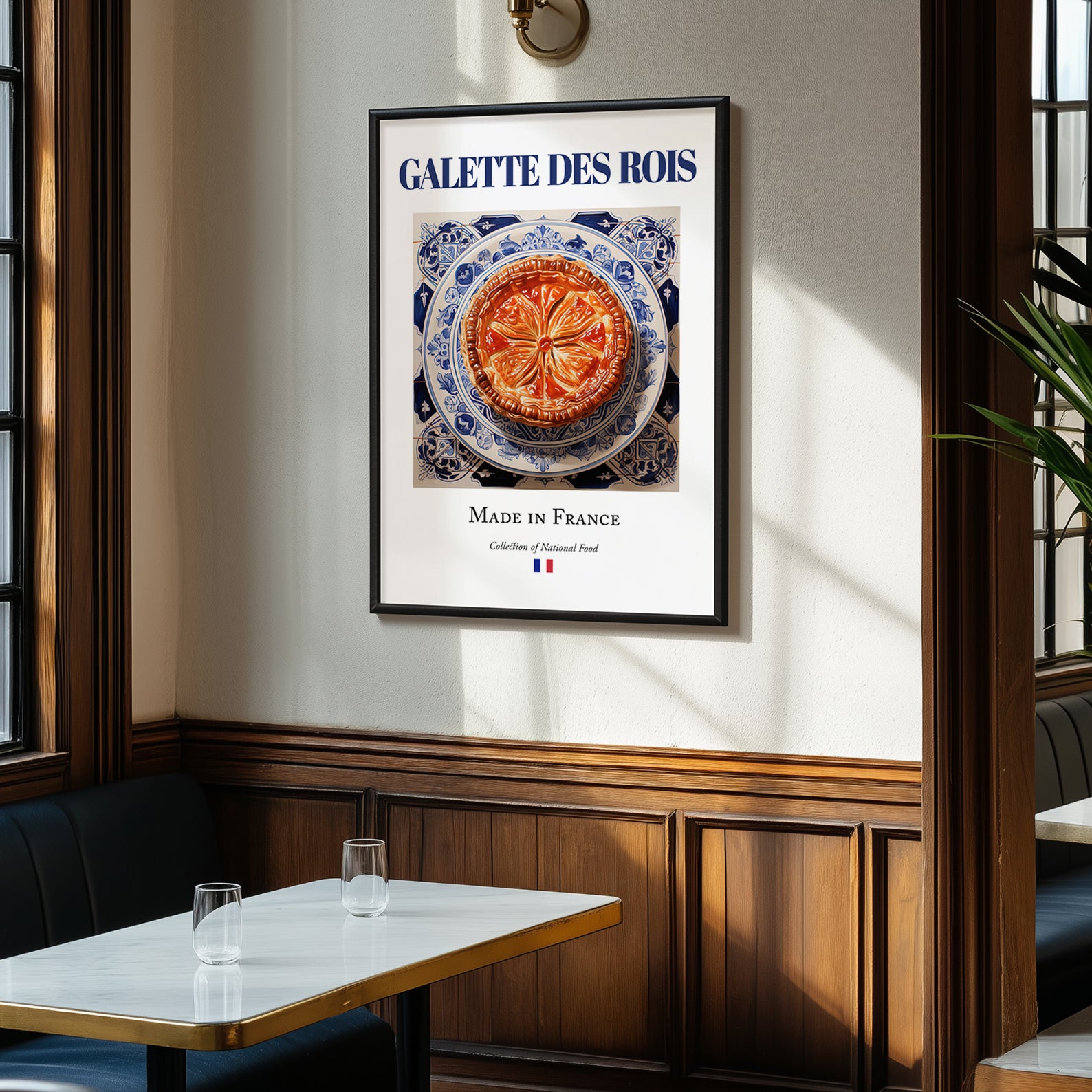 Galette des rois – French Dessert Dish, Bistro Wall Art, clean layout with no caption