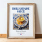 Hollandaise sauce – French Sauce Dish, Restaurant Still Life, in wooden frame leaning on the floor