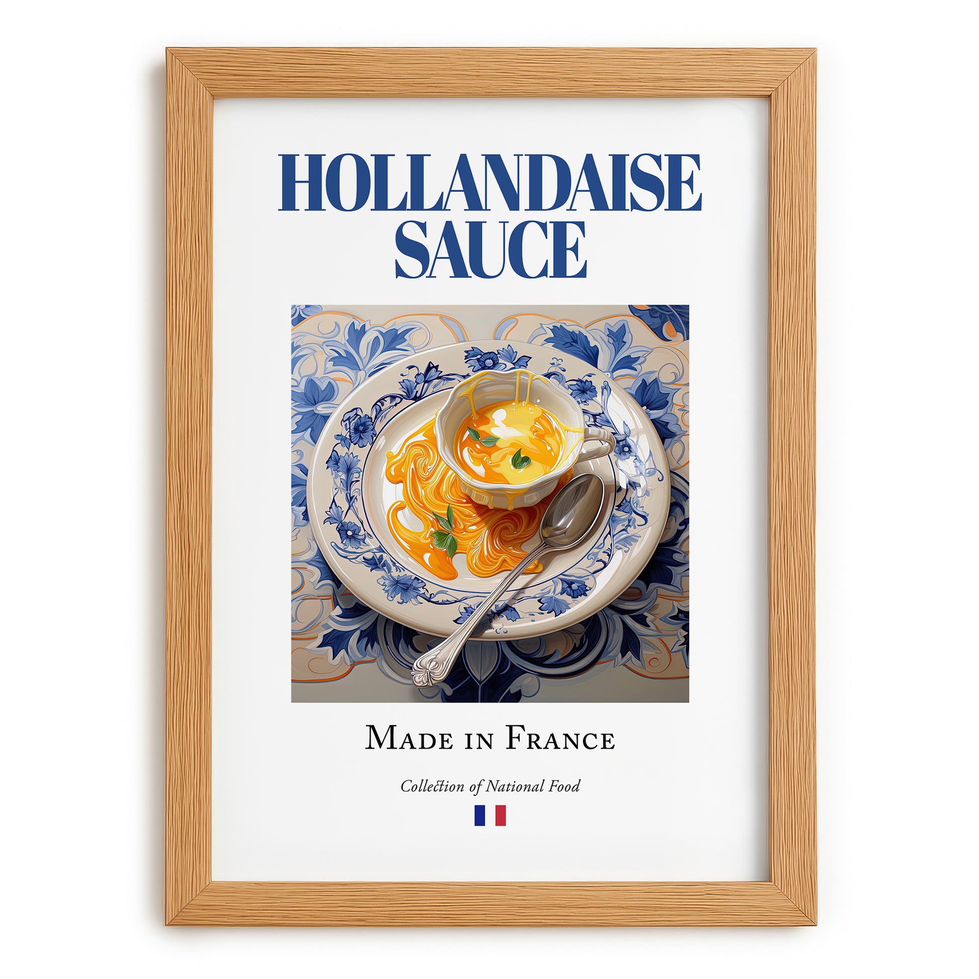Hollandaise sauce – French Sauce Dish, Restaurant Still Life, set in oak frame