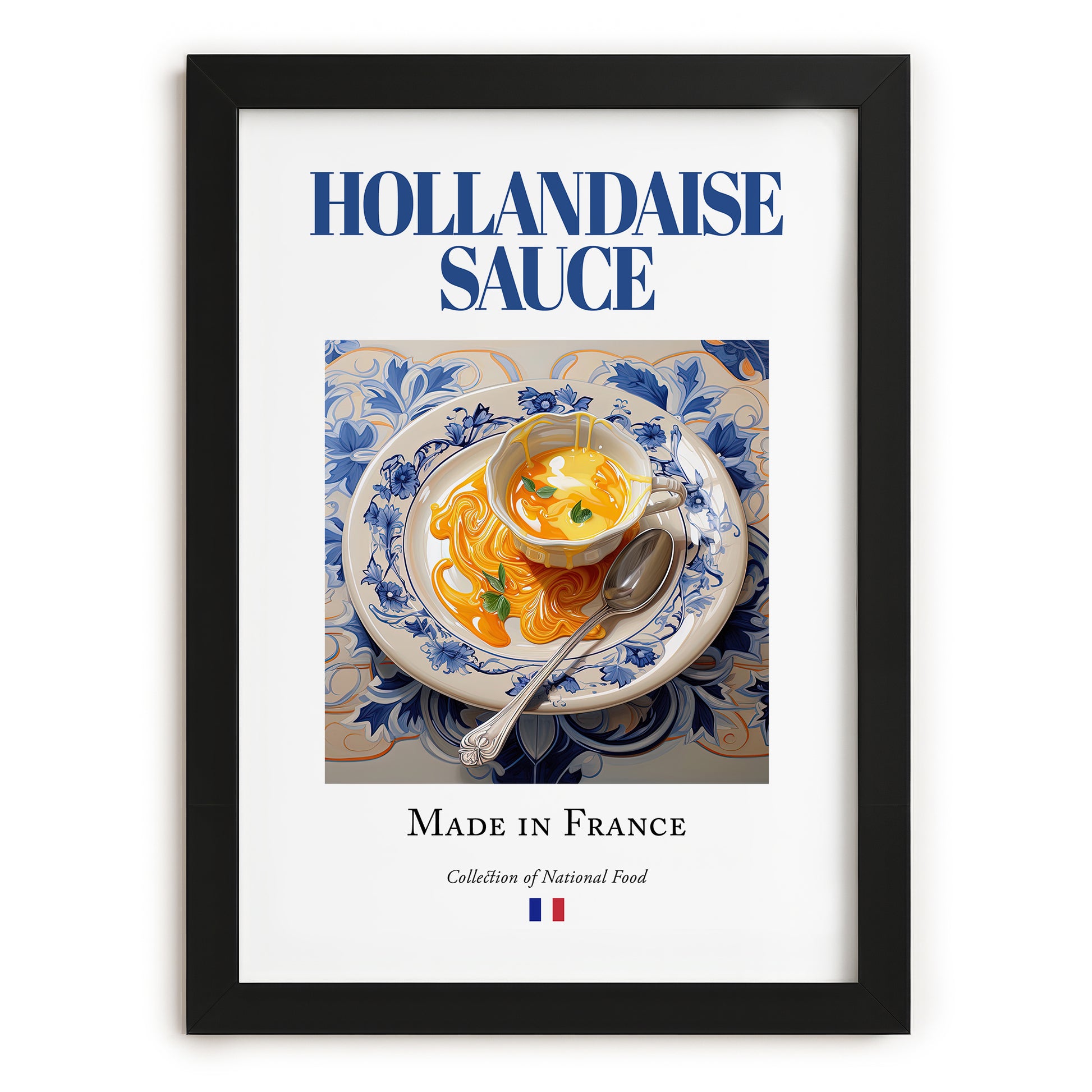 Hollandaise sauce – French Sauce Dish, Restaurant Still Life, in sleek black frame