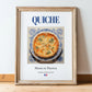 Quiche – French Dish, Bistro Wall Art, in wooden frame leaning on the floor