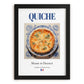 Quiche – French Dish, Bistro Wall Art, in sleek black frame