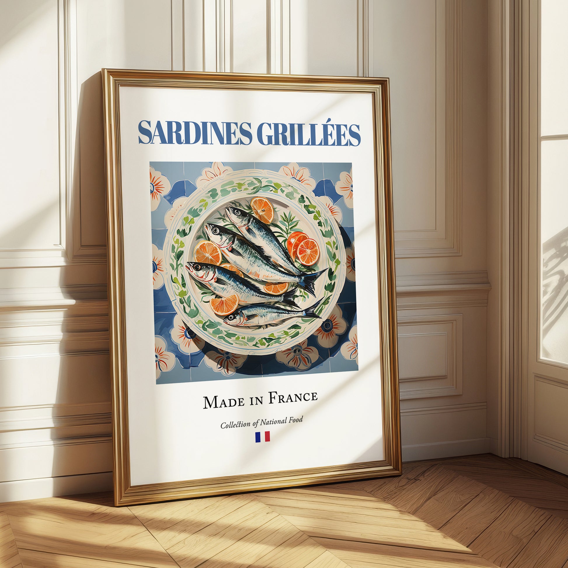 Sardines grillées – French Dish, Brasserie Poster