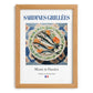 Sardines grillées – French Dish, Brasserie Poster, set in oak frame