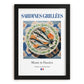 Sardines grillées – French Dish, Brasserie Poster, in sleek black frame