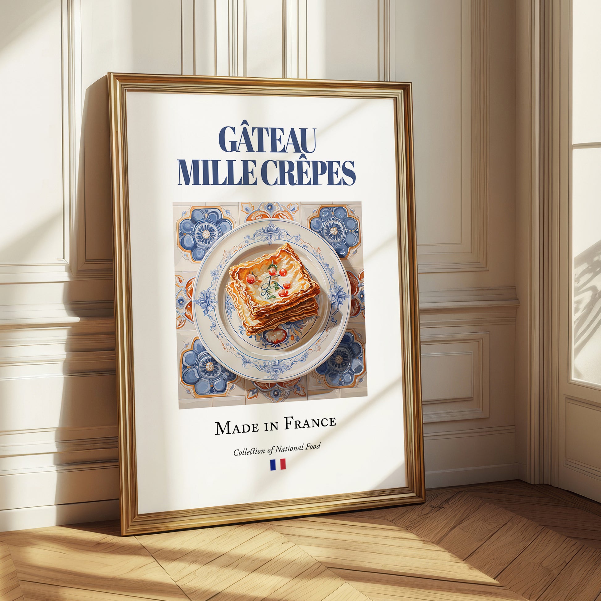 Gâteau mille crêpes – French Dessert Dish, Bistro Wall Decor