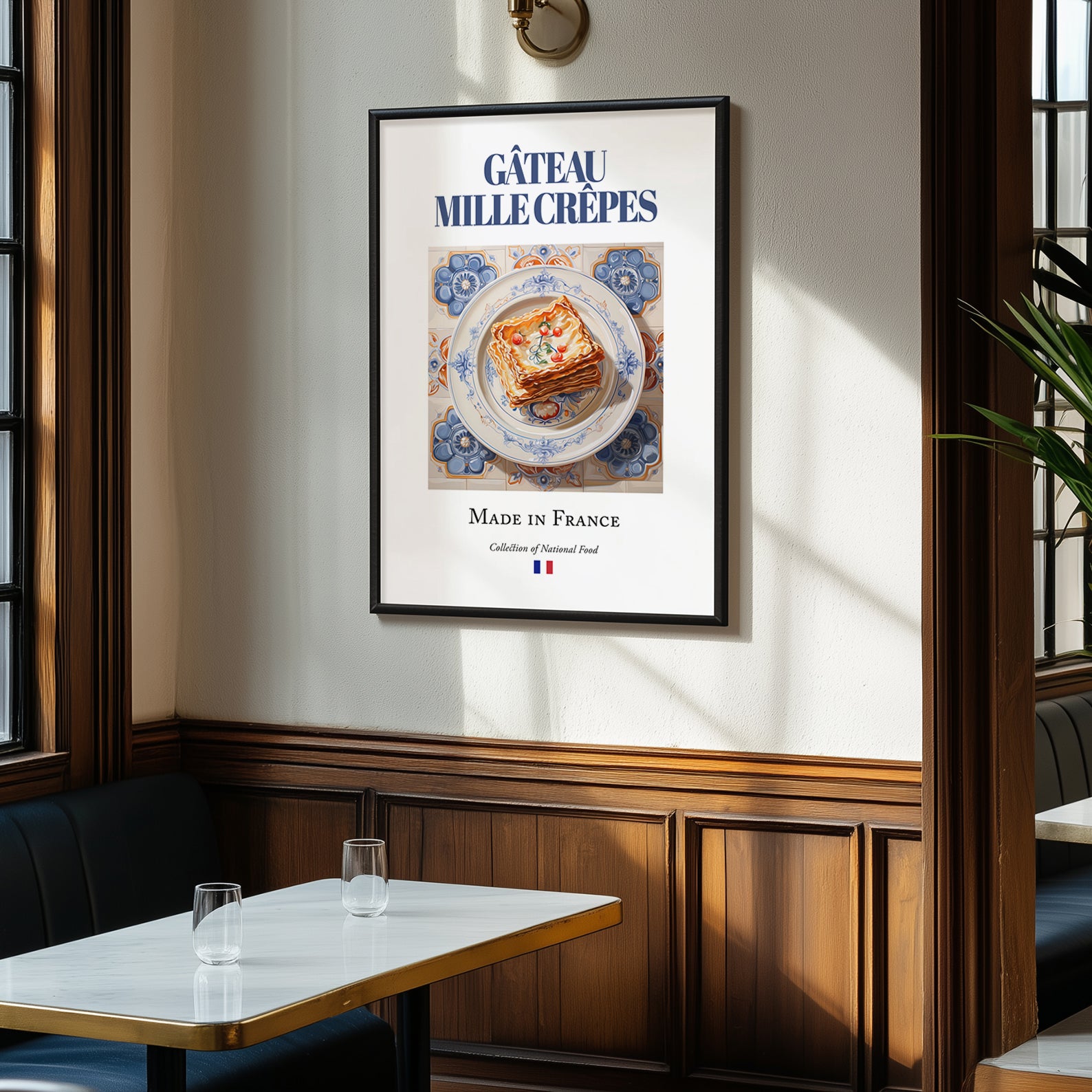 Gâteau mille crêpes – French Dessert Dish, Bistro Wall Decor, clean layout with no caption