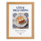 Gâteau mille crêpes – French Dessert Dish, Bistro Wall Decor, set in oak frame