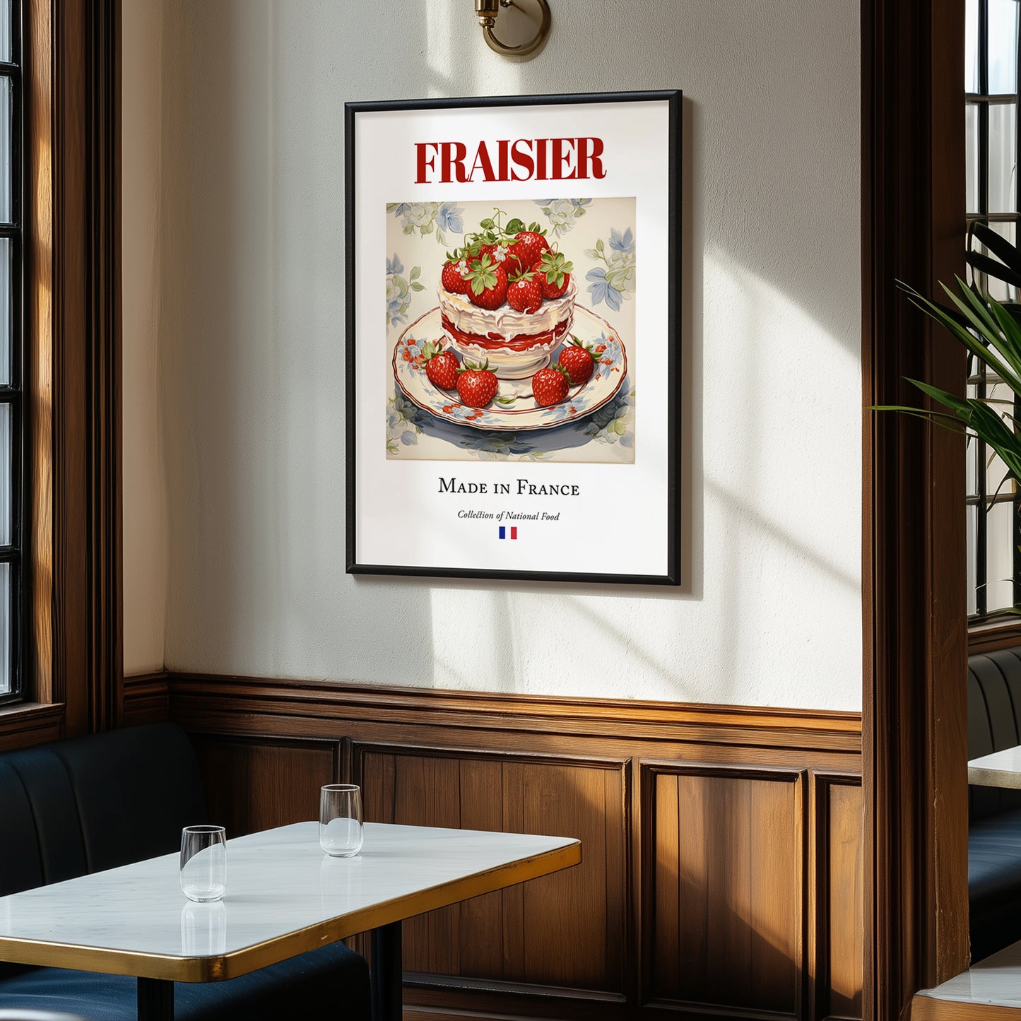 Fraisier – French Dessert Dish, Brasserie Print, clean layout with no caption