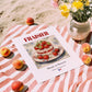Fraisier – French Dessert Dish, Brasserie Print, unframed on coastal sand