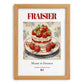 Fraisier – French Dessert Dish, Brasserie Print, set in oak frame
