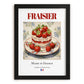 Fraisier – French Dessert Dish, Brasserie Print, in sleek black frame