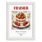 Fraisier – French Dessert Dish, Brasserie Print, placed in minimal white frame