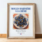 Moules marinière à la crème – French Dish, Café Art, in wooden frame leaning on the floor