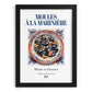 Moules à la marinière – French Dish, Restaurant Still Life, in sleek black frame