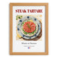 Steak tartare – French Dish, Bistro Still Life, set in oak frame