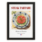 Steak tartare – French Dish, Bistro Still Life, in sleek black frame