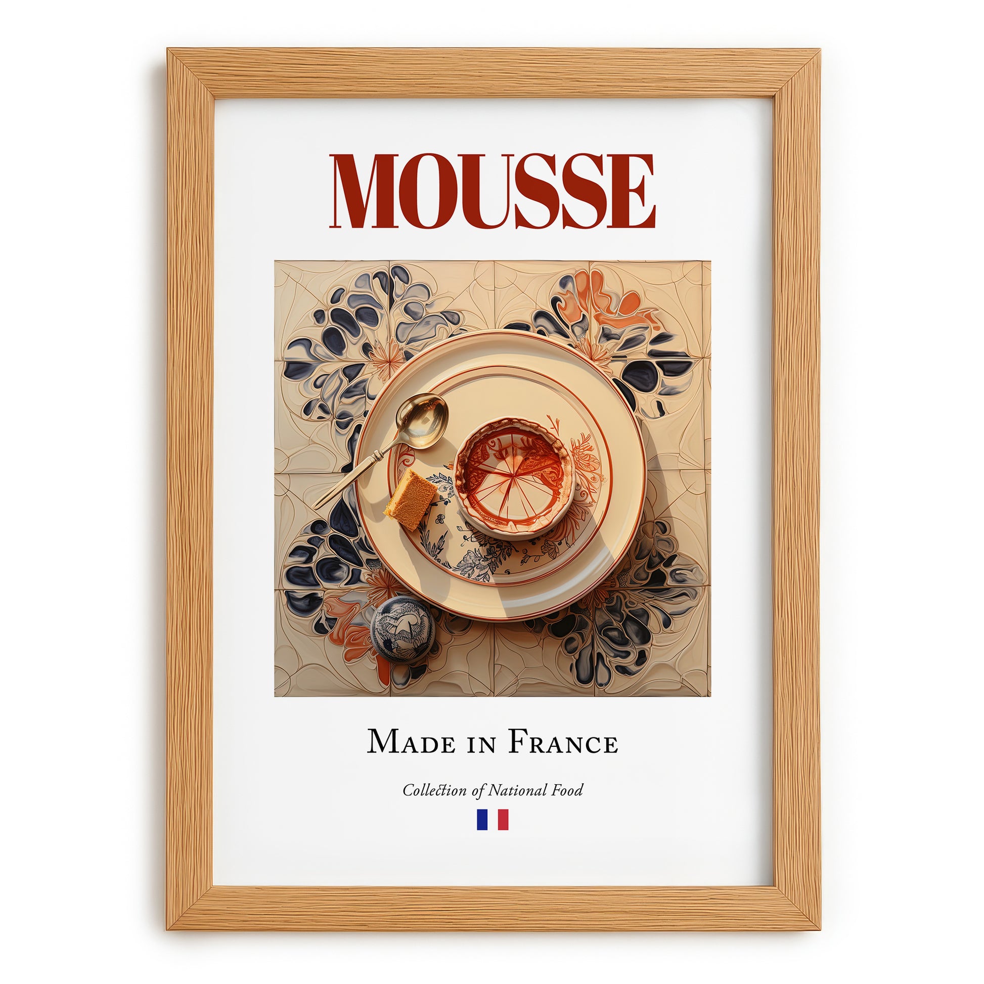 Mousse – French Dish, Tavern Wall Art, set in oak frame