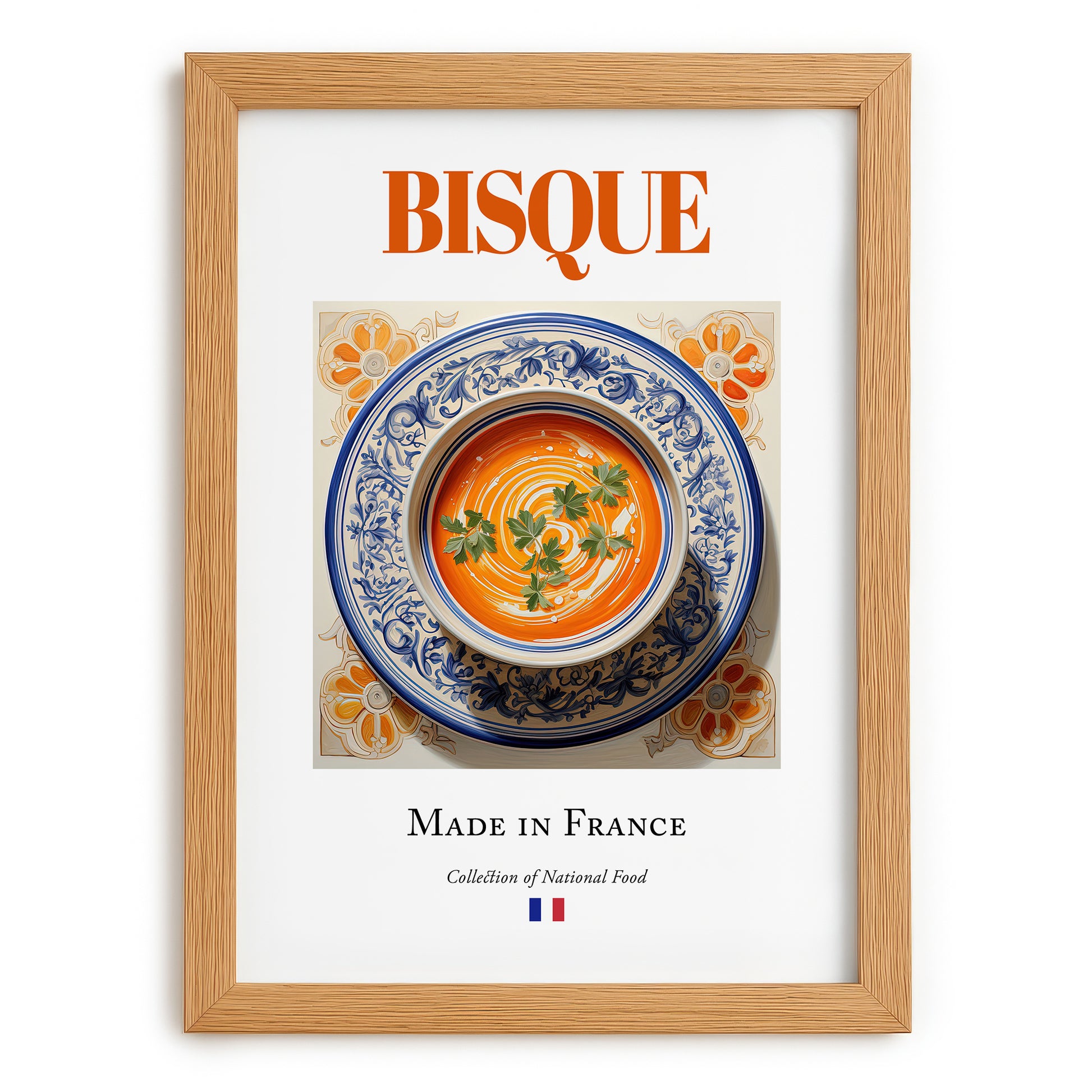 Bisque – French Soup Dish, Food Bar Painting, set in oak frame