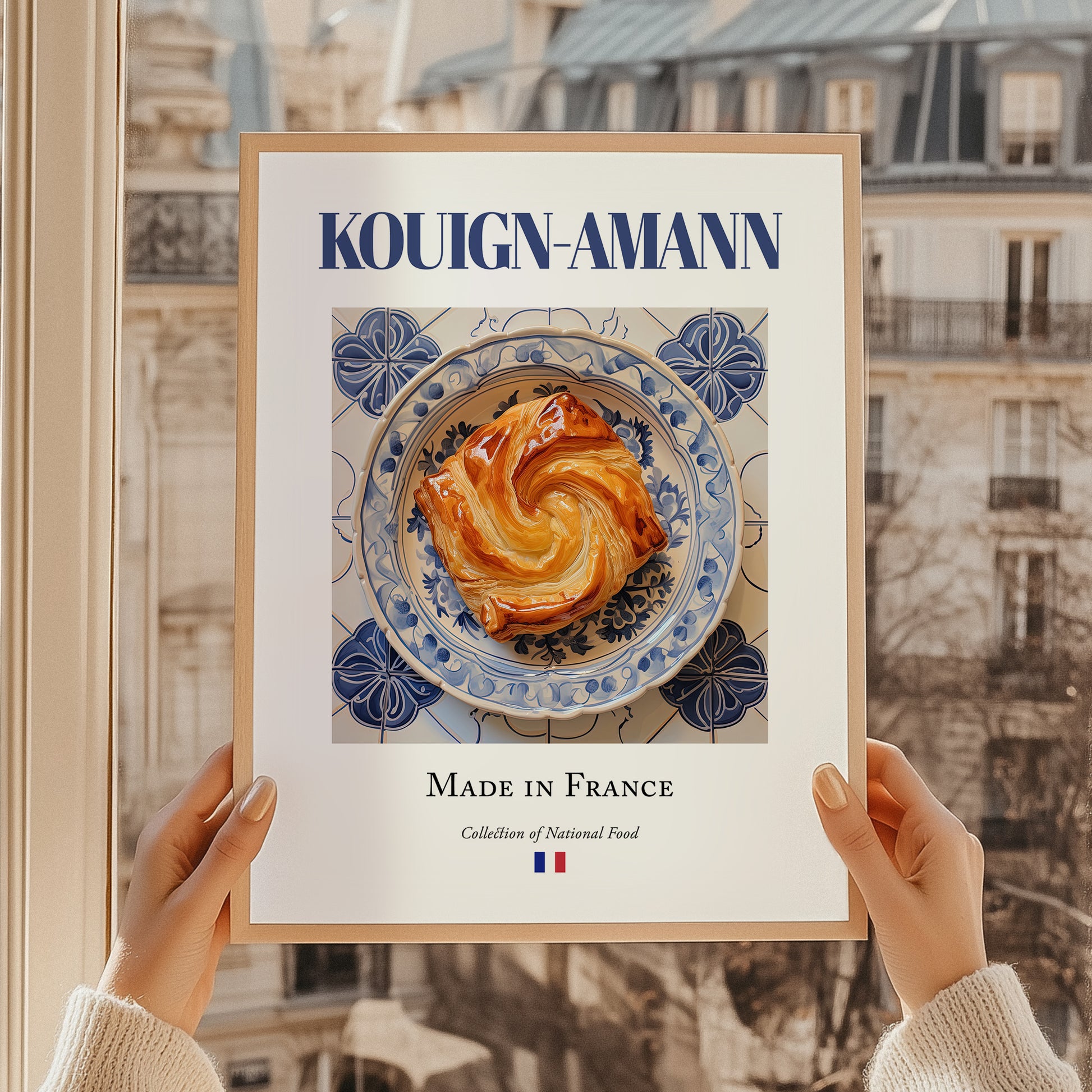 Kouign-amann – French Dessert Dish, Brasserie Still Life, styled in a charming Paris street view