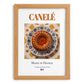 Canelé – French Dessert Dish, Food Bar Print, set in oak frame