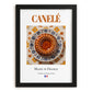 Canelé – French Dessert Dish, Food Bar Print, in sleek black frame