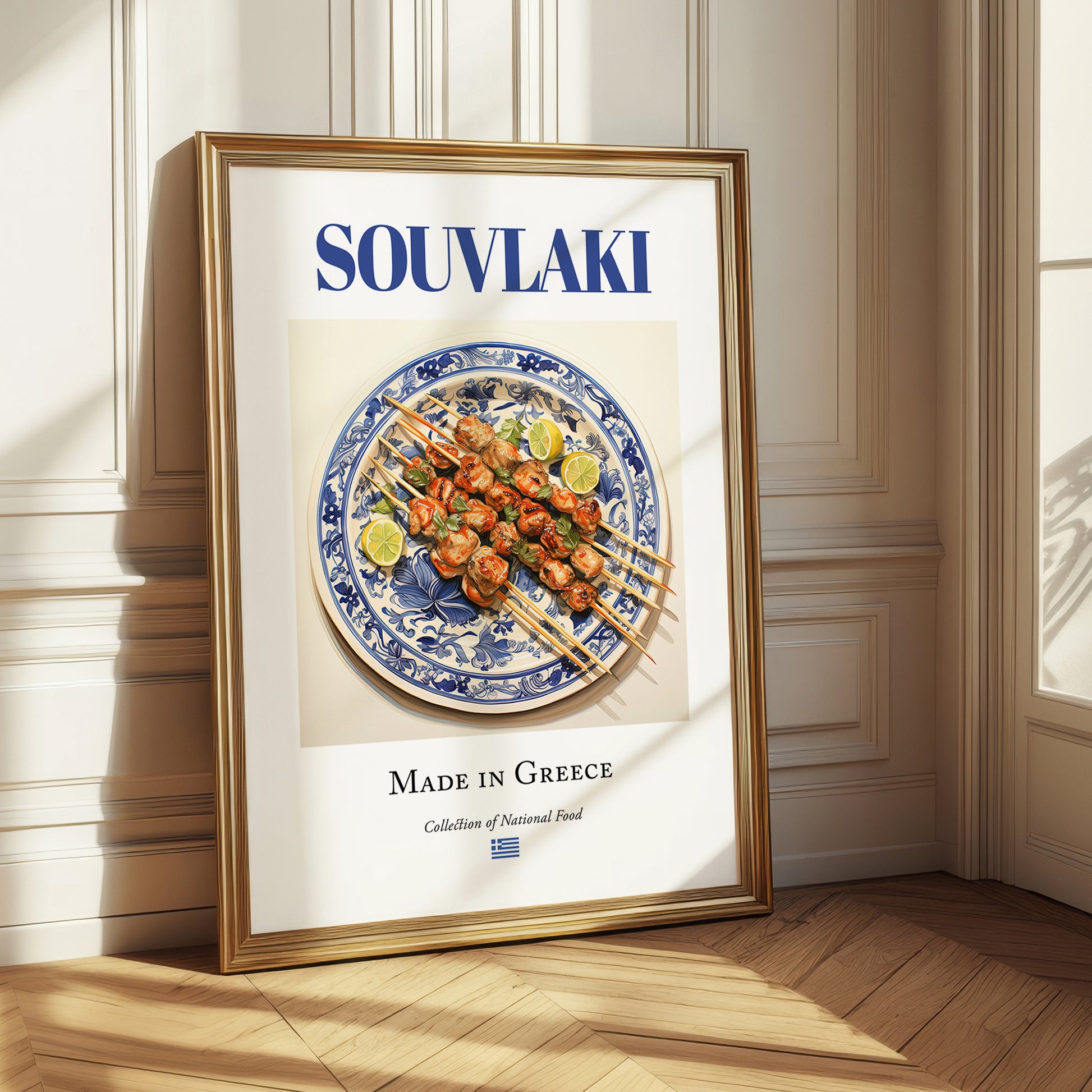 Souvlaki – Greek Meat Dish, Café Poster