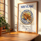 Souvlaki – Greek Meat Dish, Café Poster, no-text version framed in wood