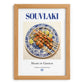 Souvlaki – Greek Meat Dish, Café Poster, set in oak frame