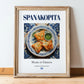 Spanakopita – Greek Dish, Restaurant Wall Decor, in wooden frame leaning on the floor