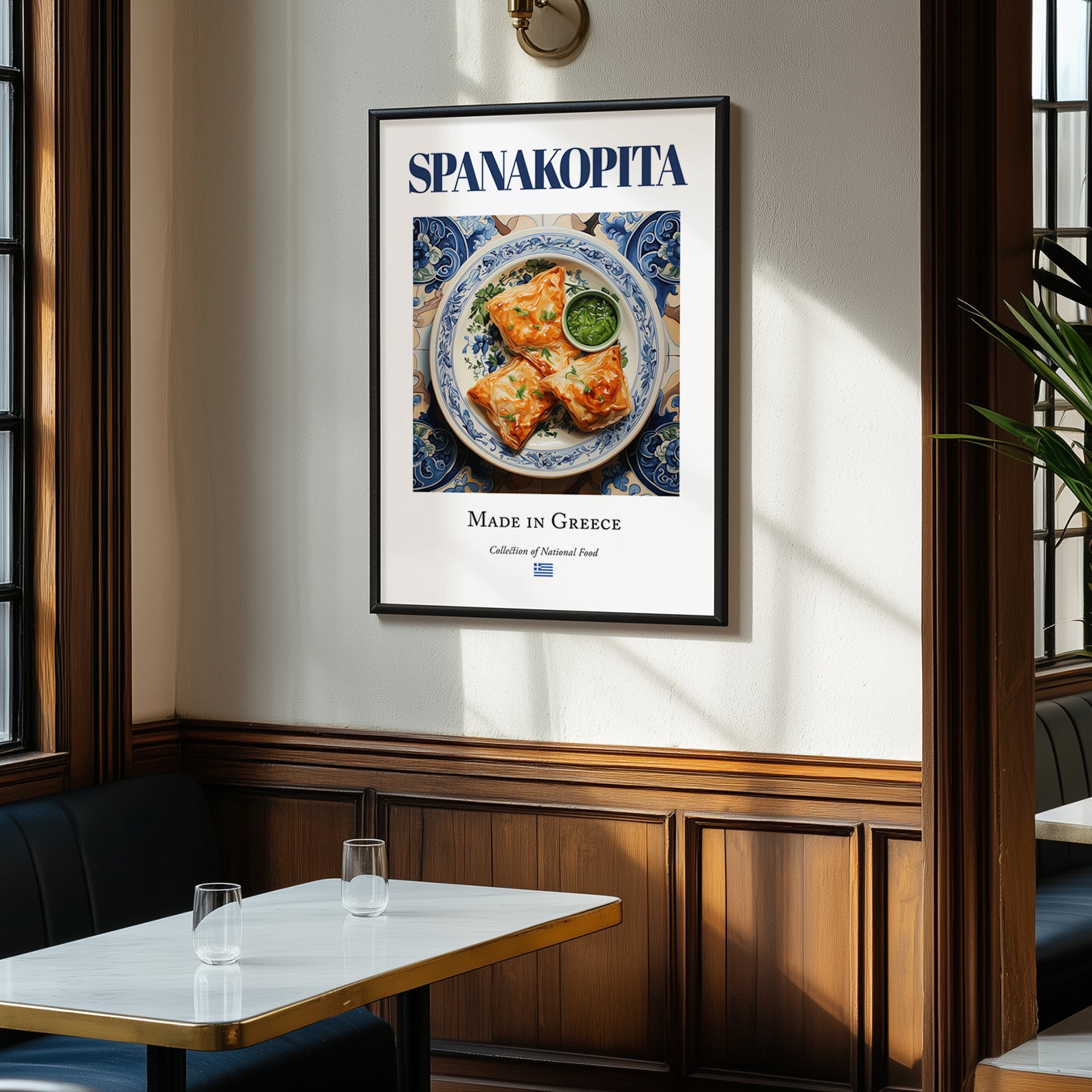 Spanakopita – Greek Dish, Restaurant Wall Decor, clean layout with no caption